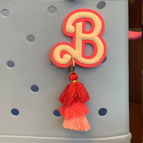Large Rubber Clog Charms for Beach Bags Tassel Pendant