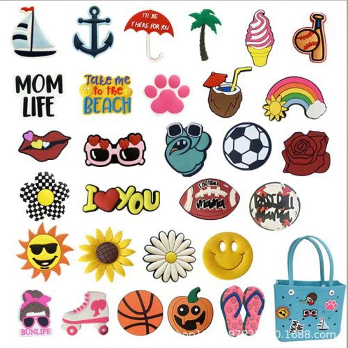 Large Rubber Clog Charms for Beach Bags Marine Mixed