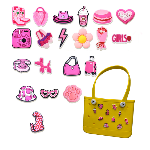 Pink Girl Clog Charms for Beach Bag